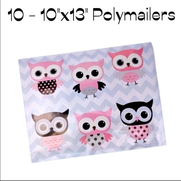 10 Poly Mailers, 10x13, Owl Design, Cute - Picture 1 of 2